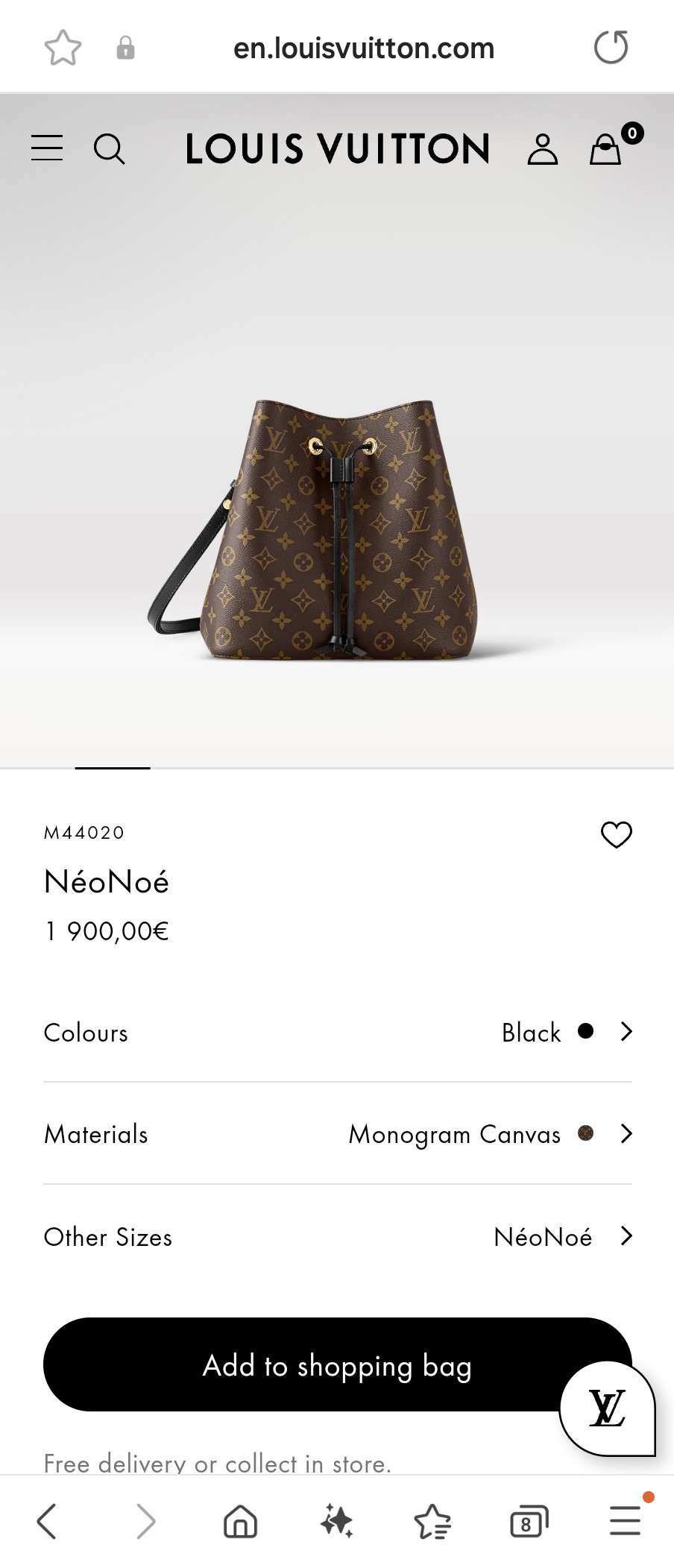 루이비통 M44020 네오노에
