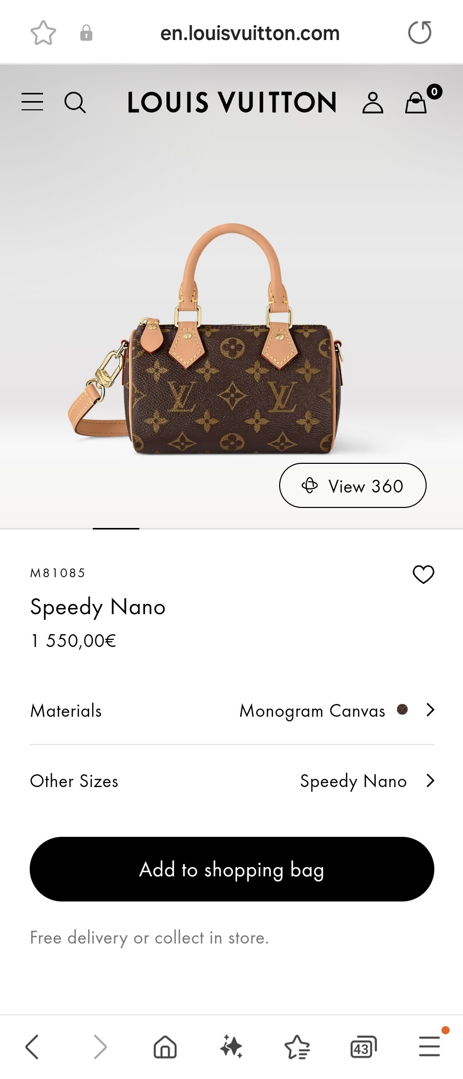 루이비통 M81085 스피디 나노