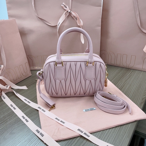 Miu Miu Arcadie 마틀라세 나파 가죽 백 5BB123 핑크 M1