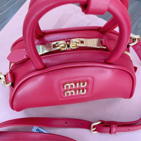 Miu Miu 5BP085 Schwarz Henkeltasche Aus Leder red M1