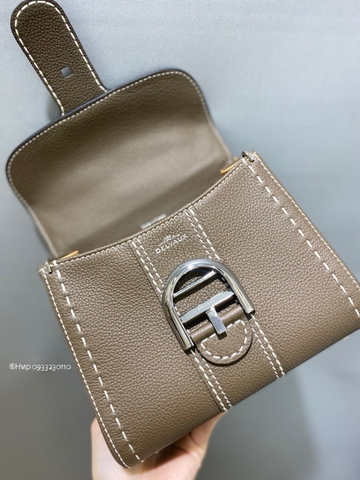 Delvaux Brillant Mini Surpiqué 그레인 송아지 가죽 그리 에투프
