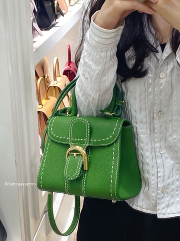 Delvaux Brillant Mini Surpiqué 그레인 송아지 가죽 그린
