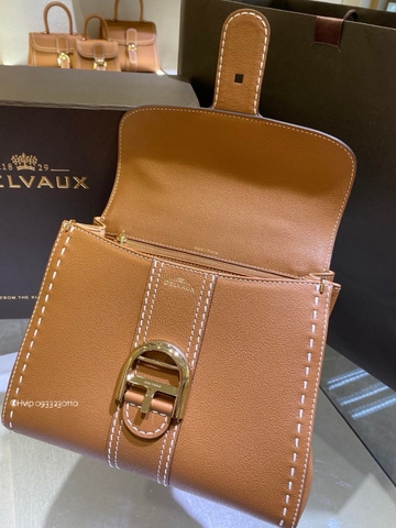 Delvaux Brillant PM Surpiqué 그레인 송아지 가죽 베지탈 아이보리
